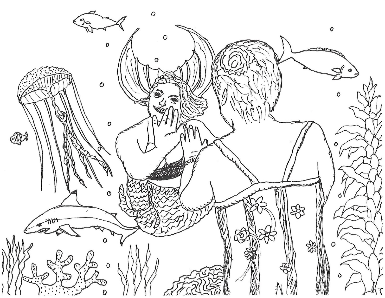 Robin's Great Coloring Pages: Kitty the Mermaid from Denver Aquarium