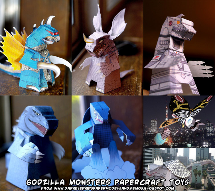 Ninjatoes' papercraft weblog Godzilla Kaiju giant monsters papercraft toys