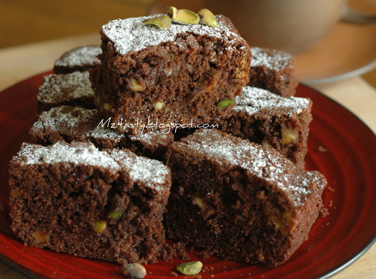 MzTasty's Kitchen, Savor The Flavor Pistachio Nut Brownies