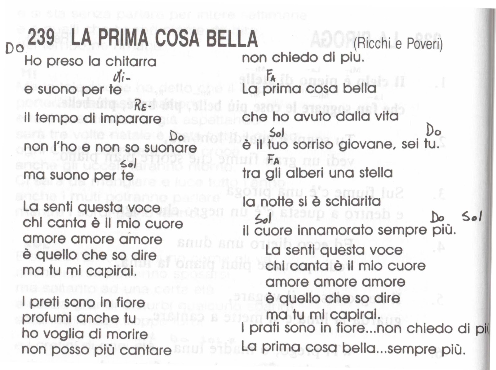 Testo La Prima Cosa Bella