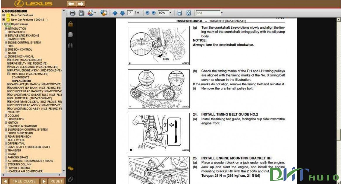 LEXUS RX350 / RX330 / RX300 SERVICE INFORMATION LIBRARY [2003 - 2008