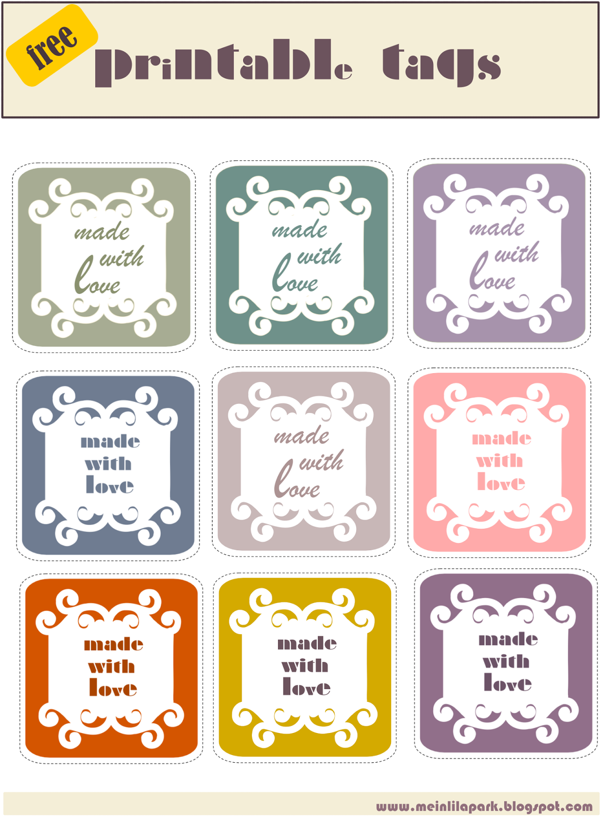 Handmade With Love Labels (FREE!) - Daisy Cottage Designs