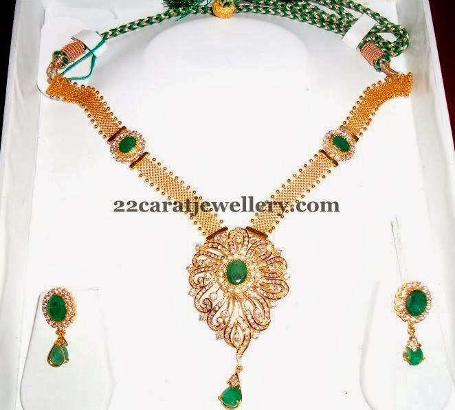 Emeralds Flat Naan Patti Jewellery Designs