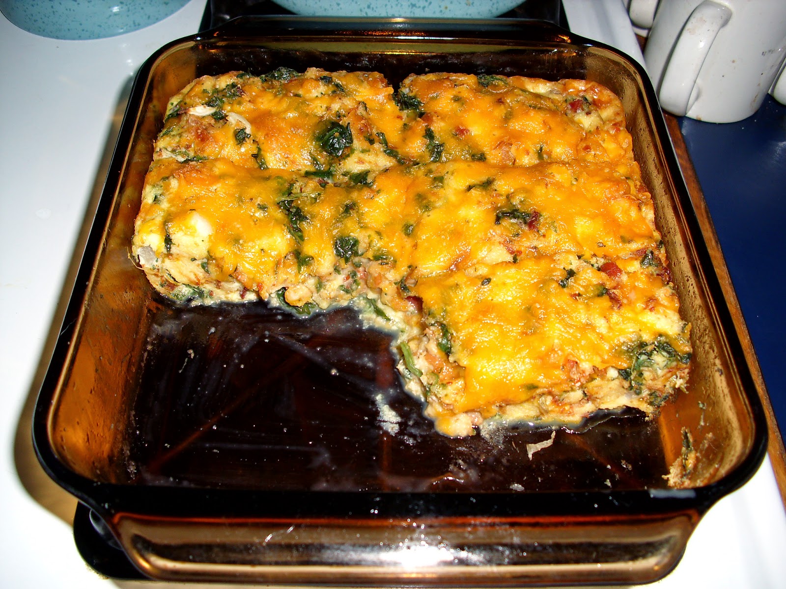 Get Real Cooking: Bacon, Egg, Cheese and Spinach Casserole