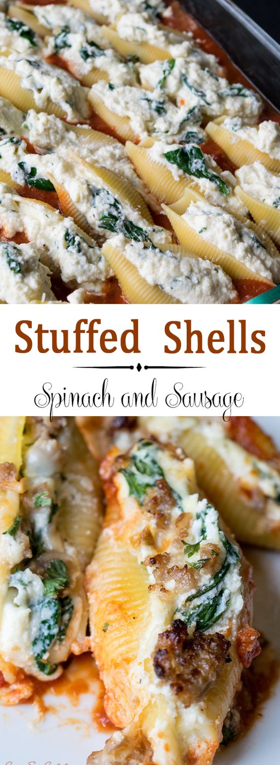 Sausage Stuffed Shells With Spinach Recipe