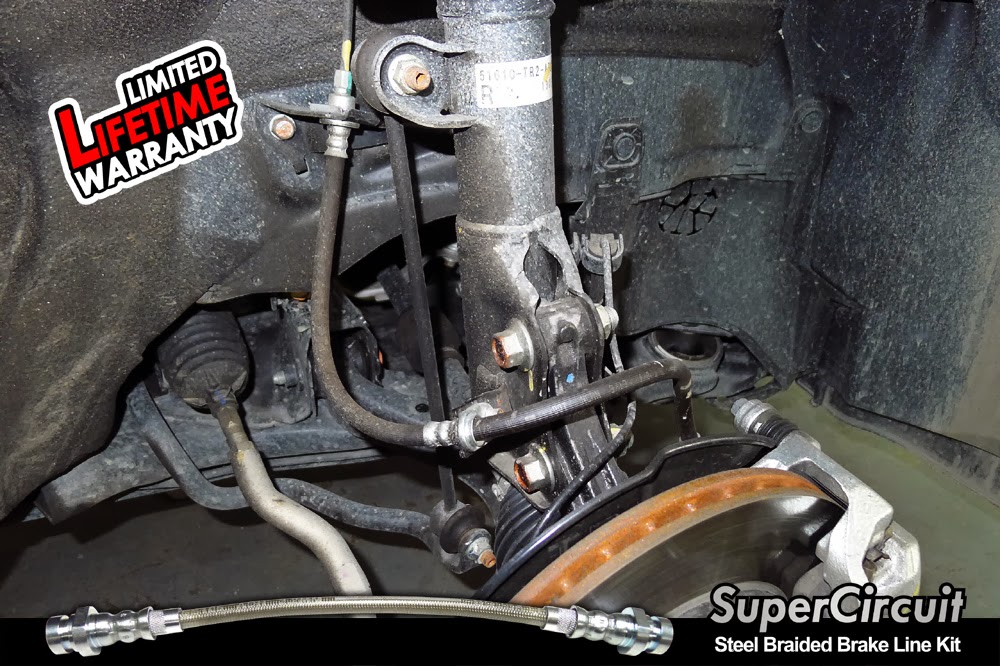 SUPERCIRCUIT Steel Braided Brake Lines Honda Civic (FB) Hybrid Steel Braided Brake Line Kit