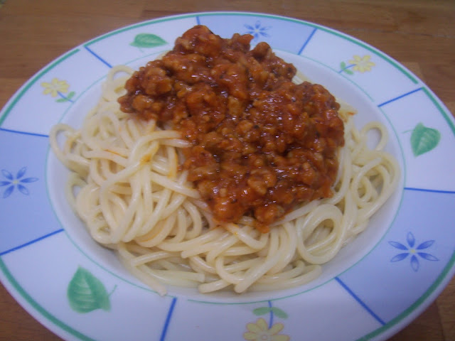 Espaguetis con Carne picada. Receta
