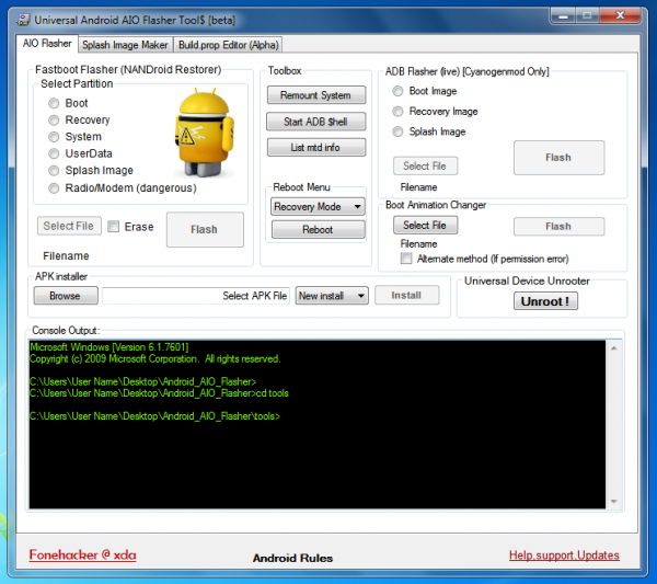 minimal adb fastboot installed