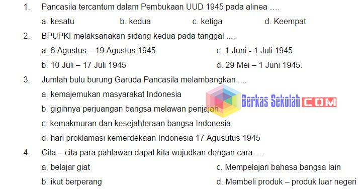 Bank Soal PKn SD Kelas 6 Kurikulum 2013 dengan Kunci Jawaban Berkas Sekolah Bank Soal PKn SD Kelas 6 Kurikulum 2013 dengan Kunci Jawaban Berkas Sekolah