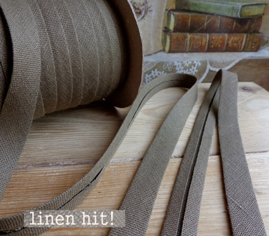 lamówka lniana khaki Linen Hit! lamówka lniana khaki Linen Hit!