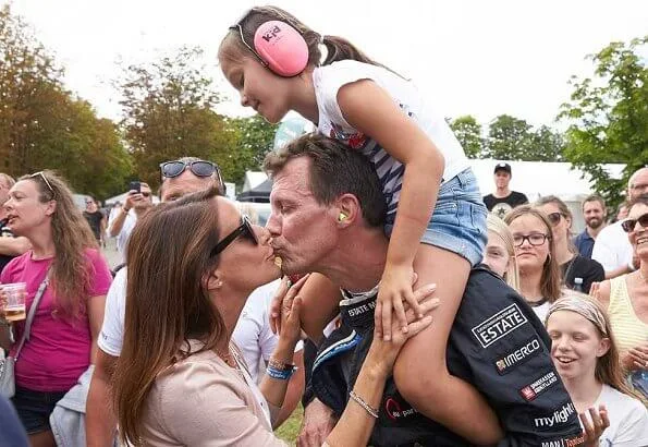 Princess Marie wore a new Sandro top and floral print ruffle summer skirt at the Historic Grand Prix. Princess Athena