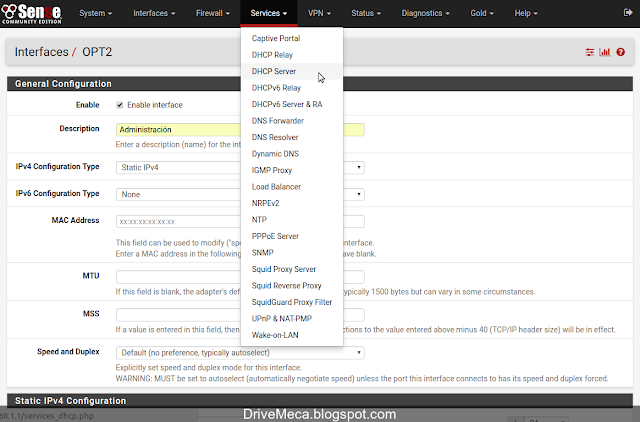 DriveMeca creando y configurando vlan en pfSense paso a paso