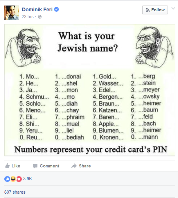 The new antisemite czech republic city council member posts 