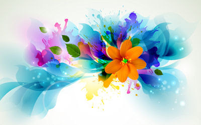 Ilustración de flores brillantes - Bright flowers draw