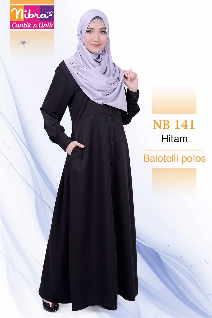 KOLEKSI GAMIS TERBARU NIBRAS NB.141 Gamis Nibras NB 141 Hitam - GROSIR NIBRAS | grosirnibras ...