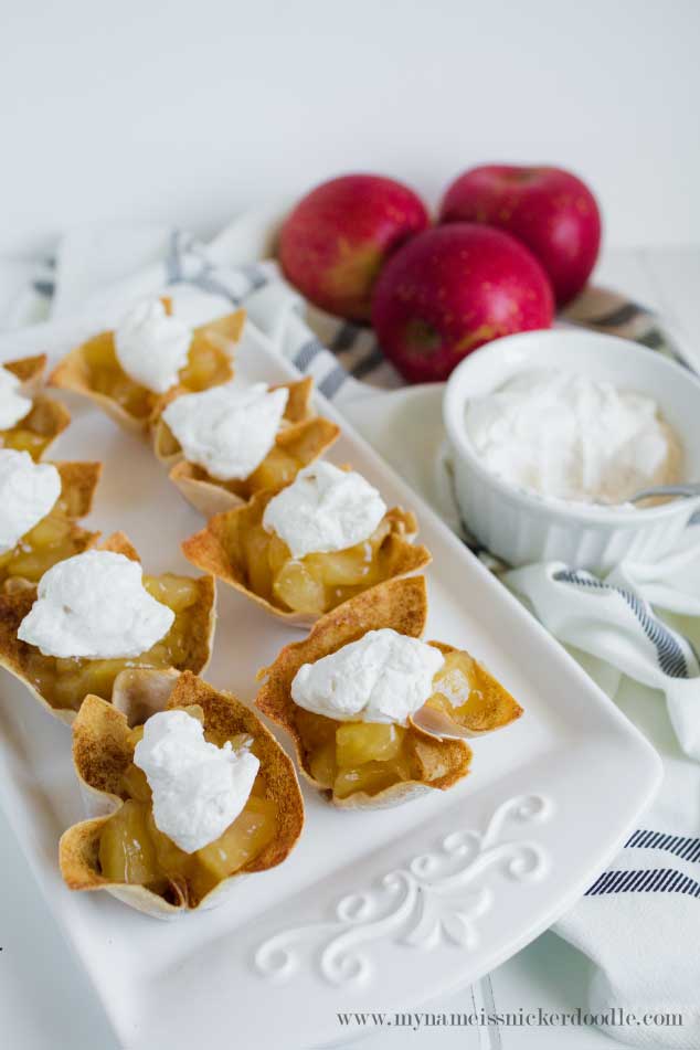 Skinny Mini Apple Pies with Cinnamon Whipped Cream