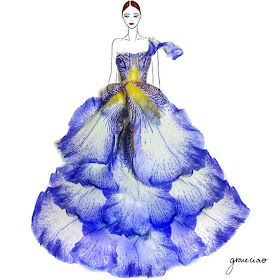 The Well-Appointed Catwalk: Flower Petal Fashion Illustrations by Grace ...