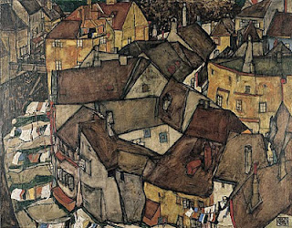 Maisons en arc à Krumau, Egon Schiele