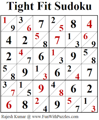 Tight Fit Sudoku (Fun With Sudoku #220) Puzzle Answer