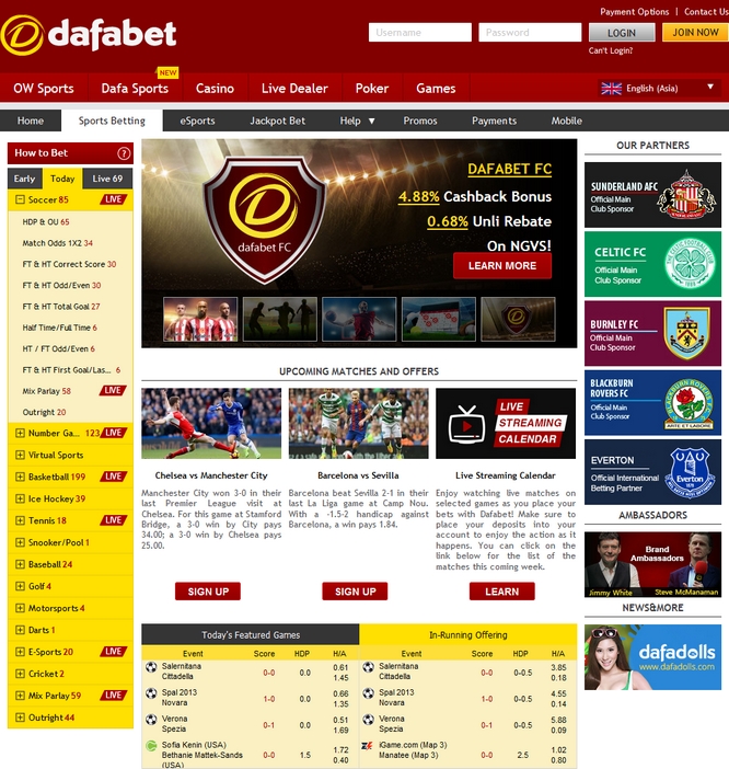 Dafabet Bookmaker Dafabet Prematch