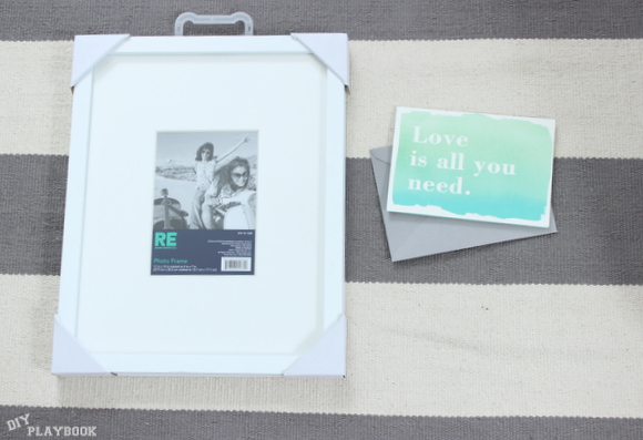 All the tools you need- a simple frame and the perfect card