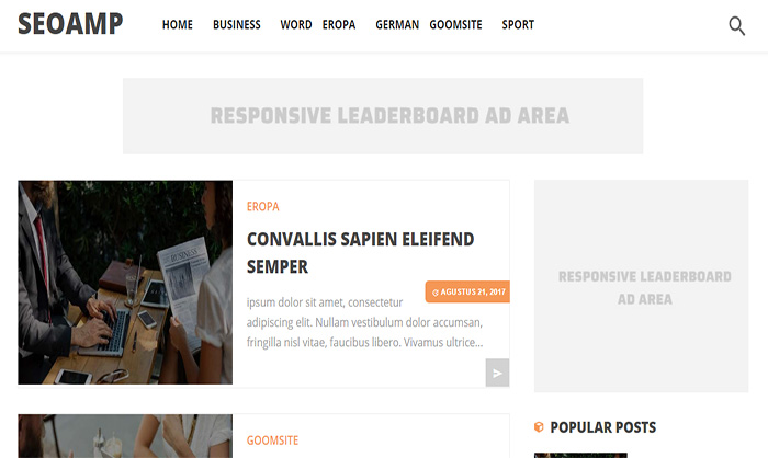 SEO AMP Blogger Template