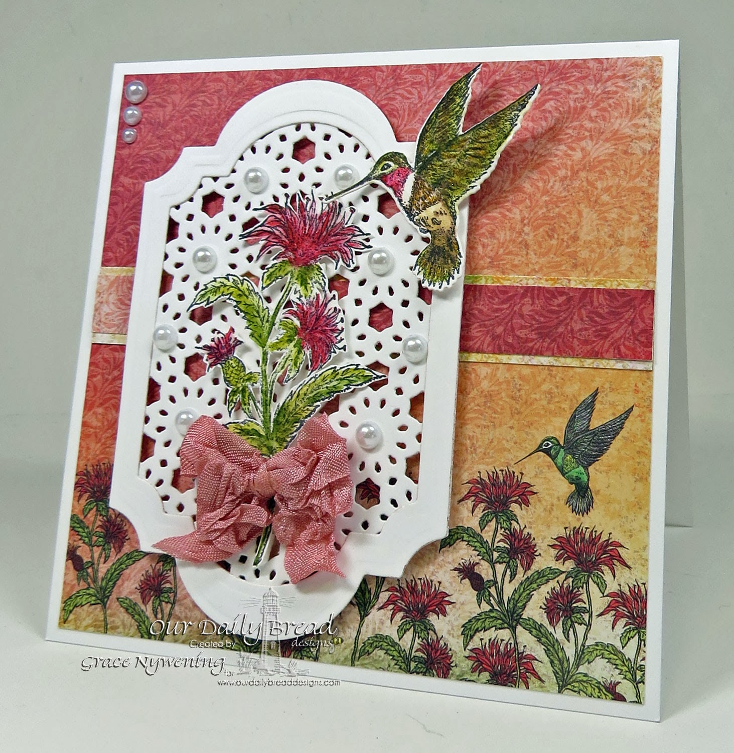 ODBD Stamps: Hummingbird, BeeBalm, designed by Grace Nywening