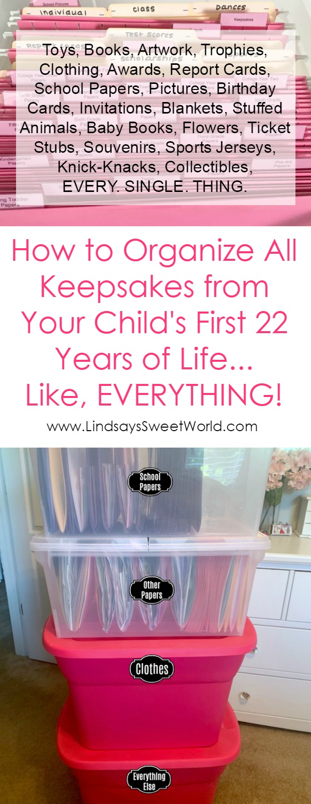 Lindsay's Sweet World: How to Organize ALL Keepsakes from Your