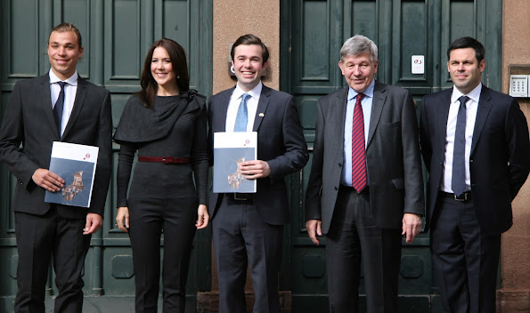 Crown Princess Mary of Denmark attended the award ceremony of the scholarships to the two Australian exchange students, Morgan Leon Foulsham of the Macquarie University and Cameron Hunter of the University of Sydney at the University of Copenhagen