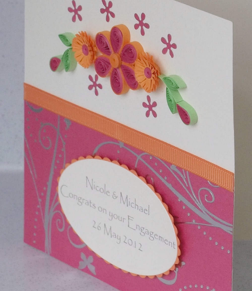 Paper Daisy Cards Quilled Engagement card