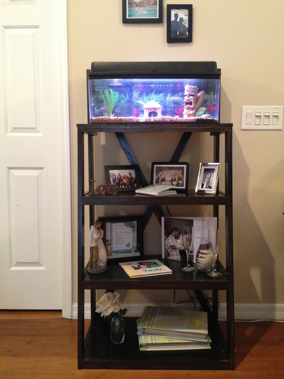 Tiny {pink} Ribbon Custom Fish Tank Bookcase