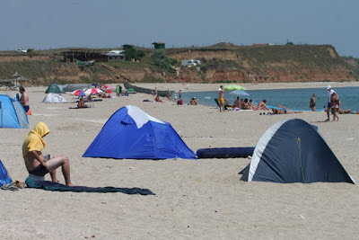 Camping on the beach in Vama Veche, Romania