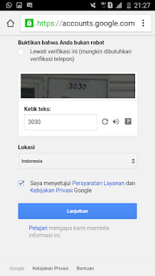 Isi data Buat Akun Baru dan Ceklist persertujuan