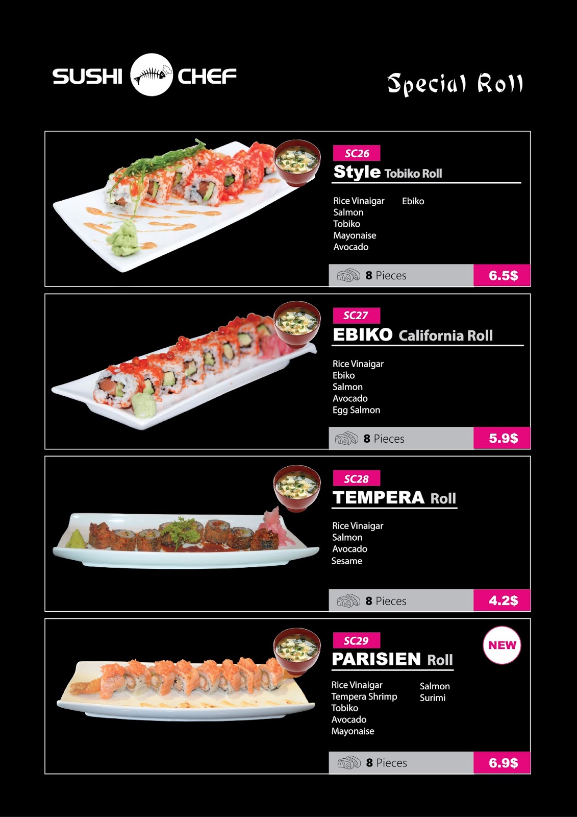 [Menu] Sushi Chef - The Japanese restaurant in Cambodia (22nd, April