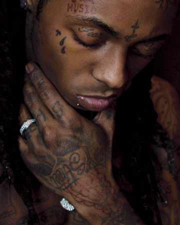 Lil Wayne Close Up Music Face Tattoo Poster Print