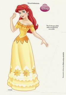 Ariel the Little Mermaid printable paper dolls filmprincesses.blogspot.com