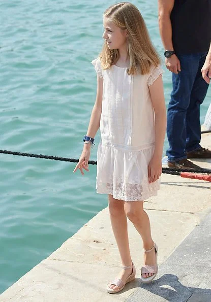 Queen Letizia, Princess Leonor and Infanta Sofia of Spain visited the Royal Nautical Club the last day of the 37th Copa del Rey Mapfre sailing cup