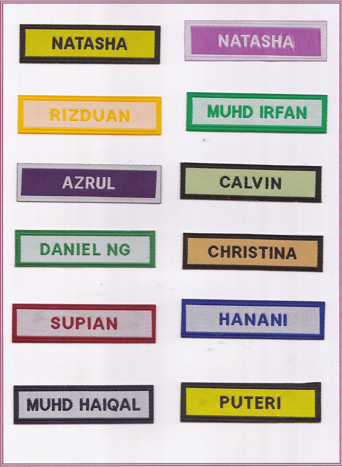 Selamat Datang Ke Name Tag Murid Sekolah