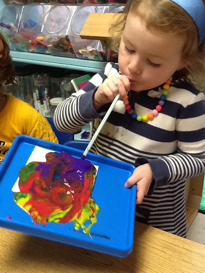 Playfully Learning Straw Painting
