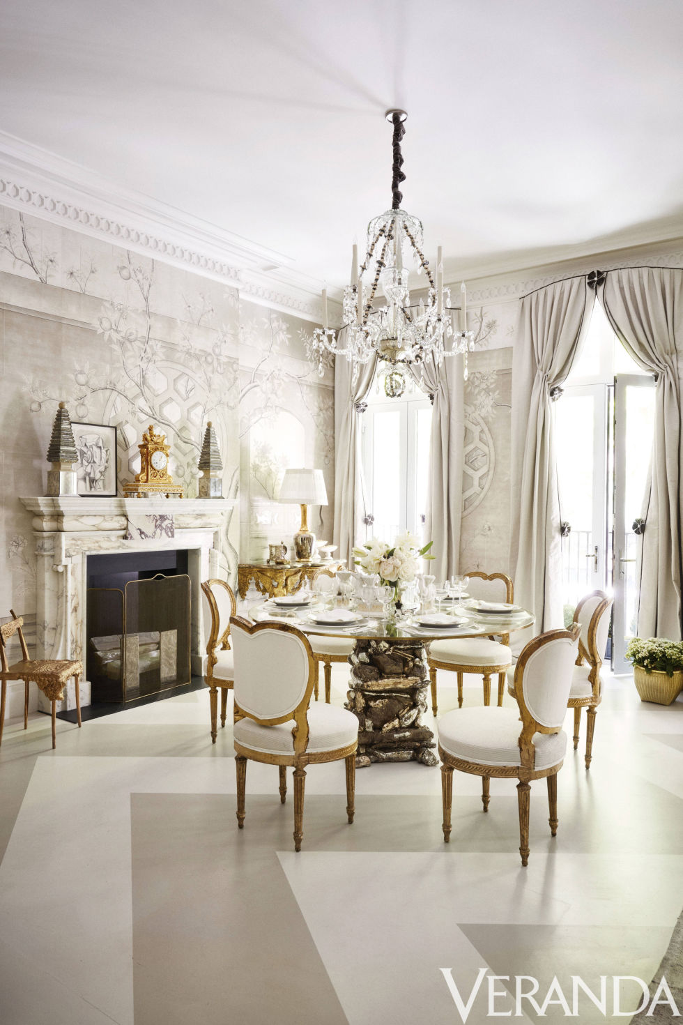 Beautiful, White, Dining Room Design Cool Chic Style Fashion