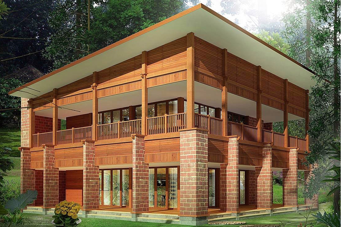 Desain Rumah Kayu Ulin 2016 Metro Properti Balikpapan Dua Lantai