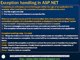 Sql server, .net and c# video tutorial: Part 69 – Exception Handling in ...