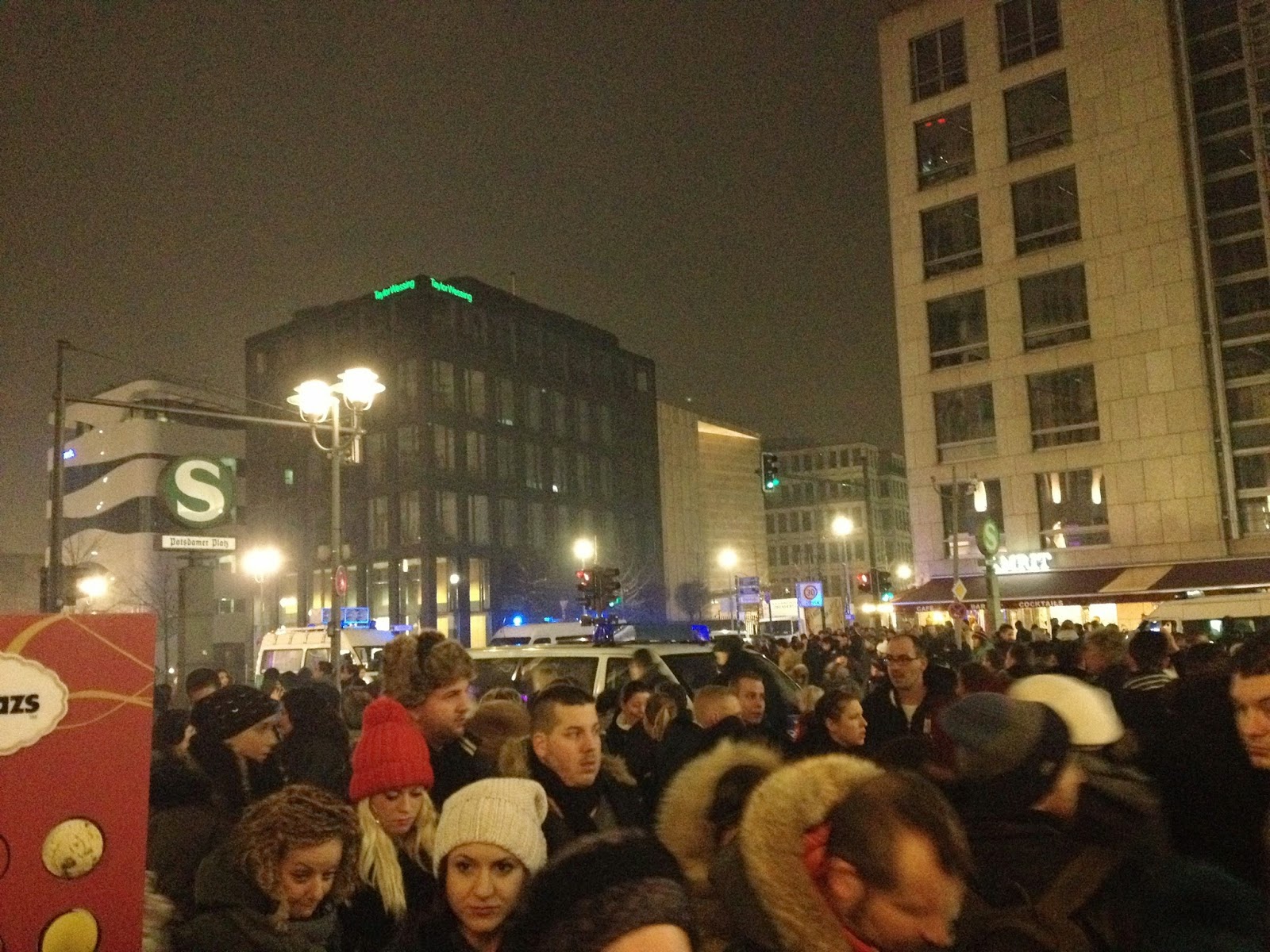 Suasana Tahun Baru di Postdamer Platz, Berlin