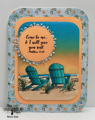 Our Daily Bread Designs Stamp Set: Come to Me, Custom Dies: Double Stitched Rounded Rectangles, Rounded Rectangles, Double Stitched Circles, Fancy Circles, Paper Collection: By the Shore