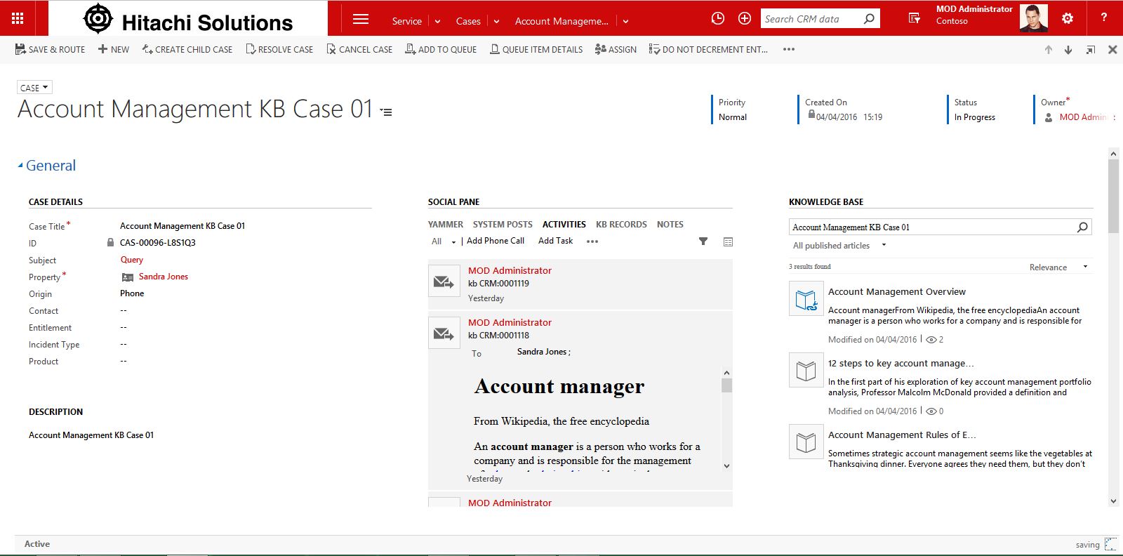 The Dynamics Evolution Knowledge Base management & Dynamics CRM
