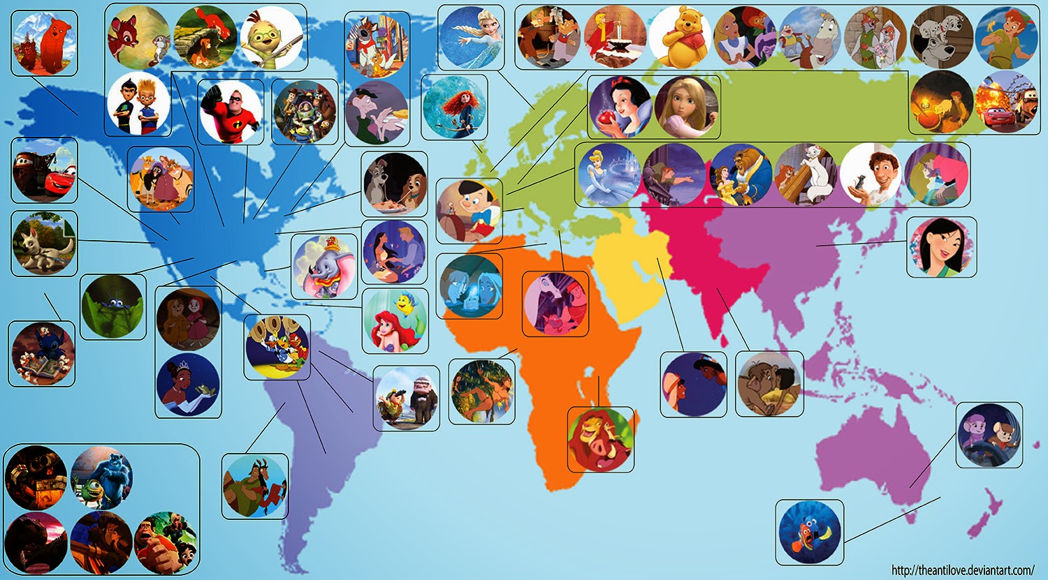 Landkartenblog: Weltkarte der Spielfilme von Walt Disney Landkartenblog: Weltkarte der Spielfilme von Walt Disney