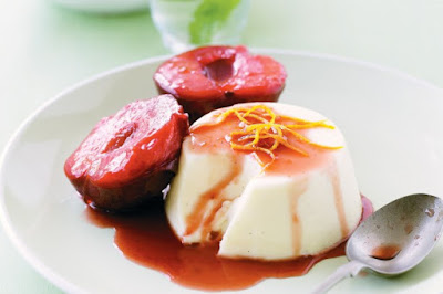 White chocolate panna cotta with poached plums desserts recipes White chocolate panna cotta with poached plums desserts recipes
