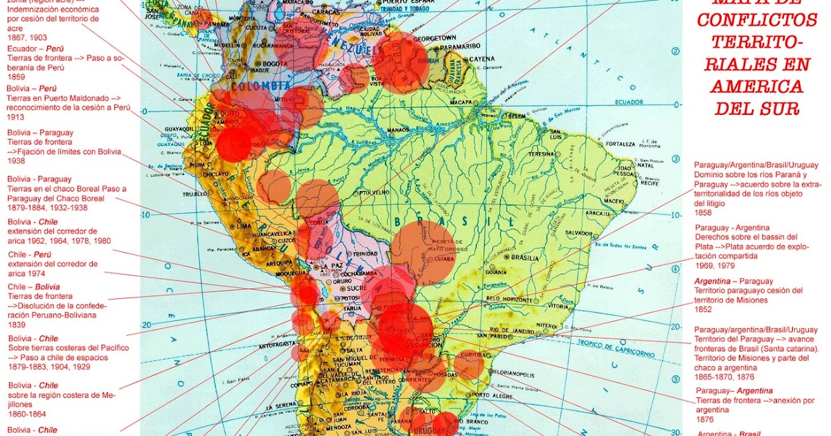 La Tierra Mapa de conflictos territoriales en America del Sur La Tierra Mapa de conflictos territoriales en America del Sur