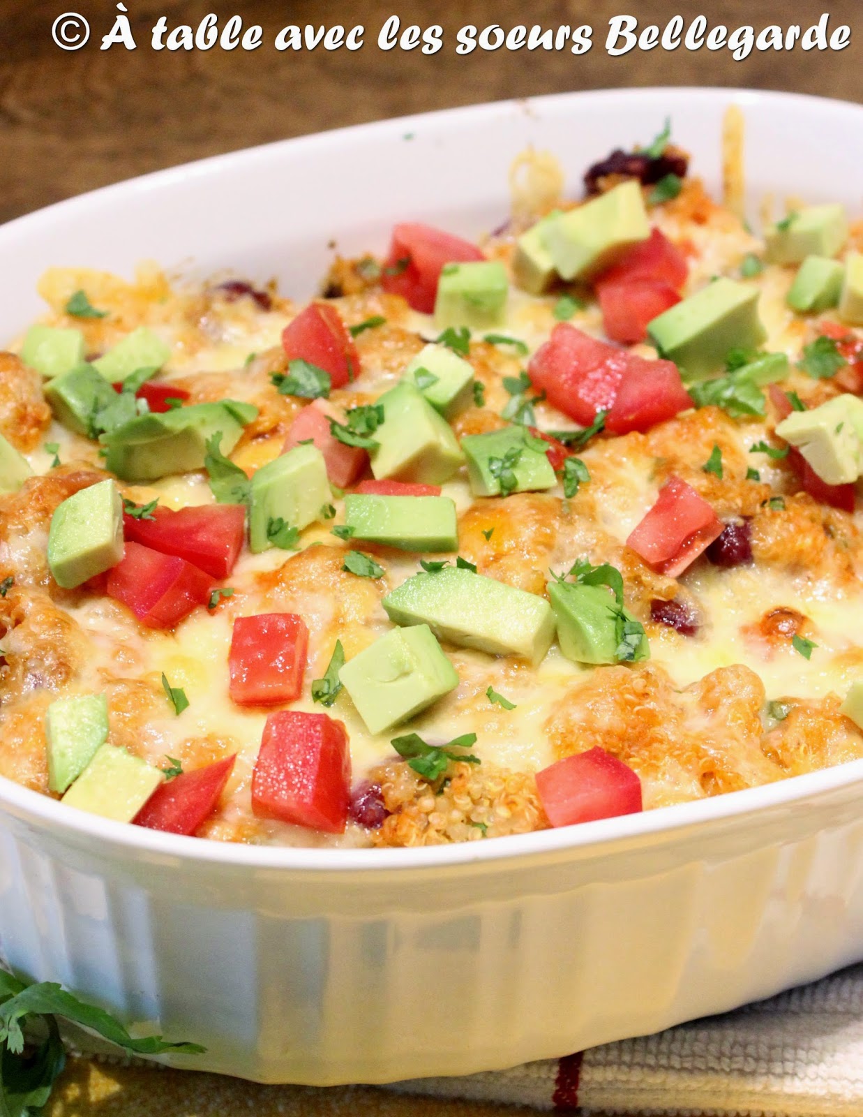 À table avec les soeurs Bellegarde Casserole mexicaine de quinoa