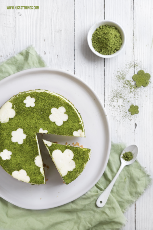 Matcha Cheesecake ohne Backen mit Limette #matcha #cheesecake #käsekuchen